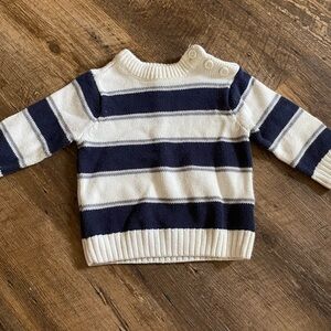 Navy and Cream Striped Sweater